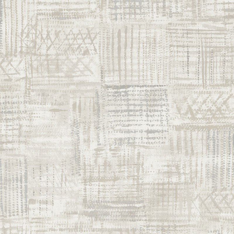 Papel pintado ÉTNICO GRIS Y TOPO