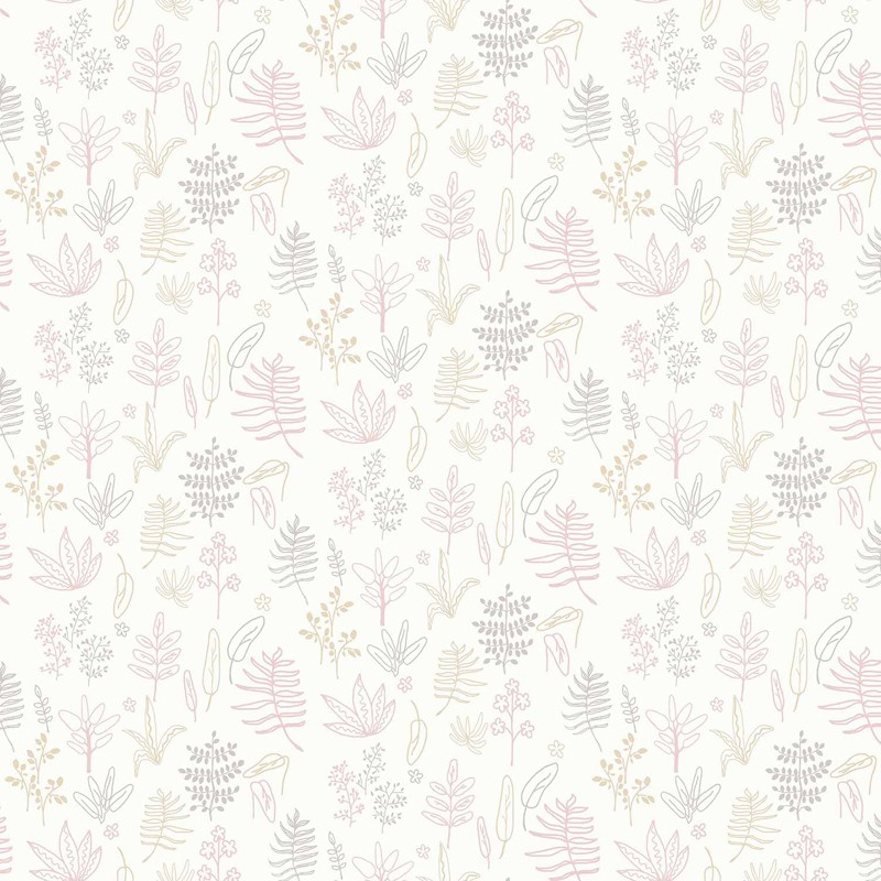 Papel pintado infantil BOTÁNICO ROSA