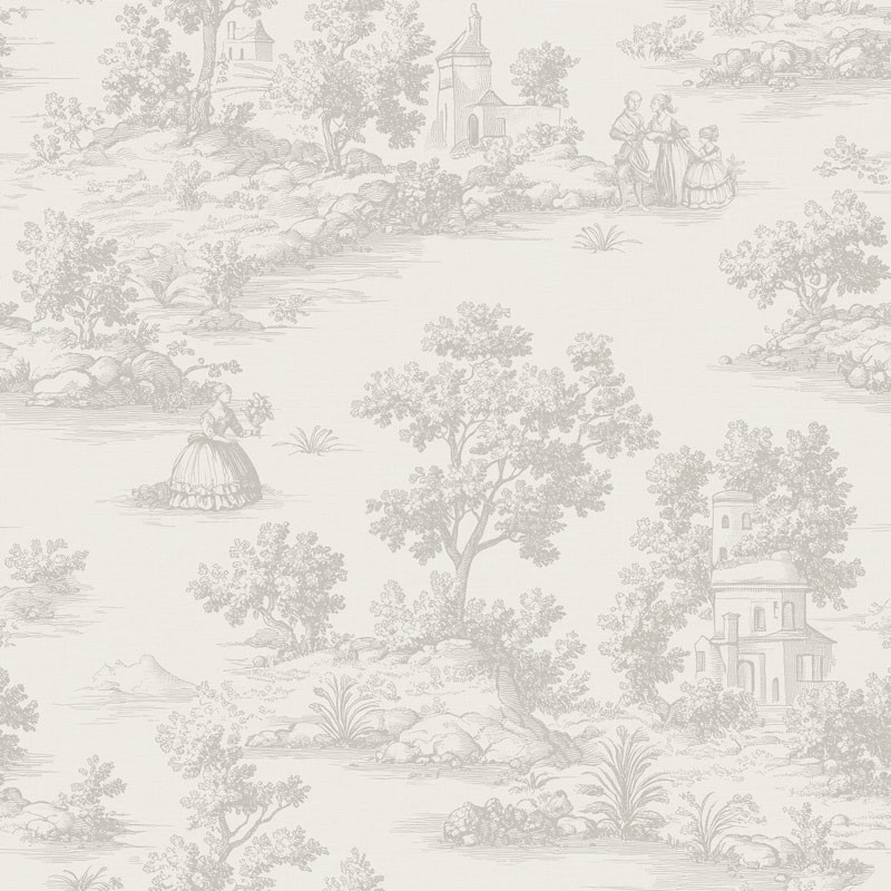Papel pintado TOILE DE JOUY GRIS CLARO